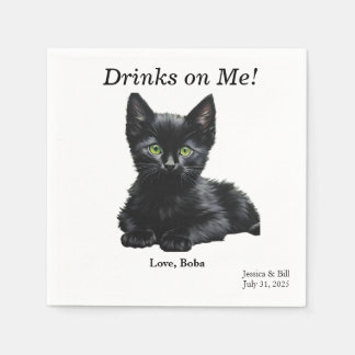Black Cat Cocktail Napkin Pappersservett