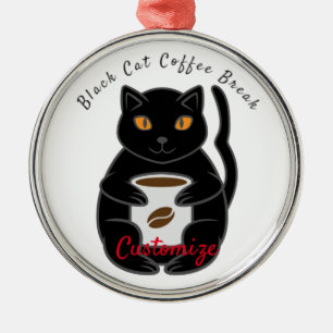 Black Cat Coffee Break Thunder_Cove Julgransprydnad Metall