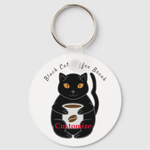 Black Cat Coffee Break Thunder_Cove Nyckelring