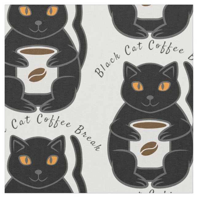 Black Cat Coffee Break Thunder_Cove Tyg (Närbild)