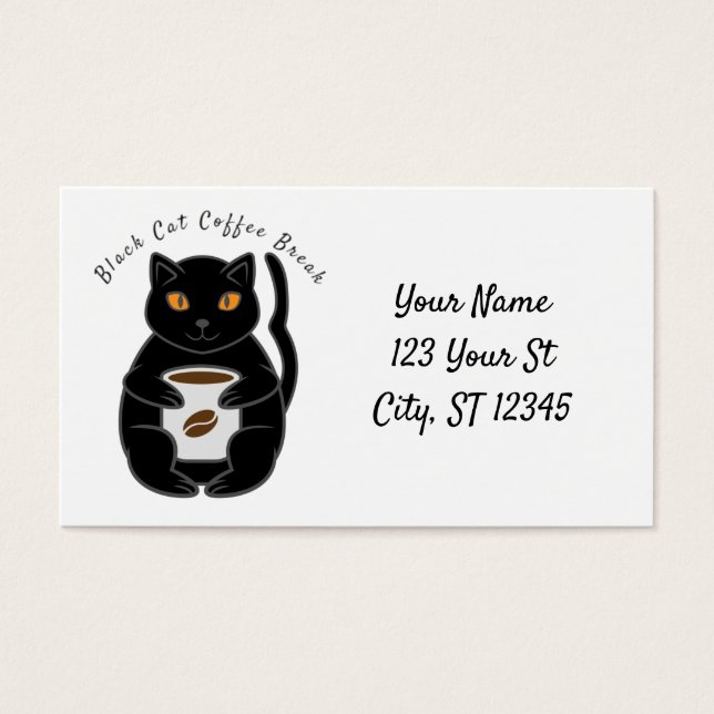 Black Cat Coffee Break Thunder_Cove Visitkort (Framsidan)