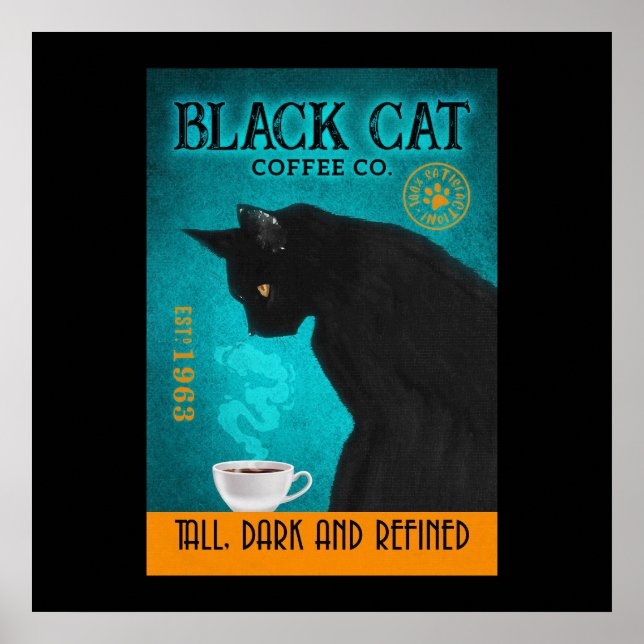 Black Cat Coffee Company Canvas Poster (Framsidan)