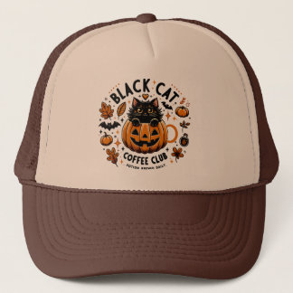 Black Cat Coffee Klubb Halloween Truckerkeps