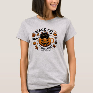 Black Cat Coffee Klubb Halloween Women's T-Shirt -
