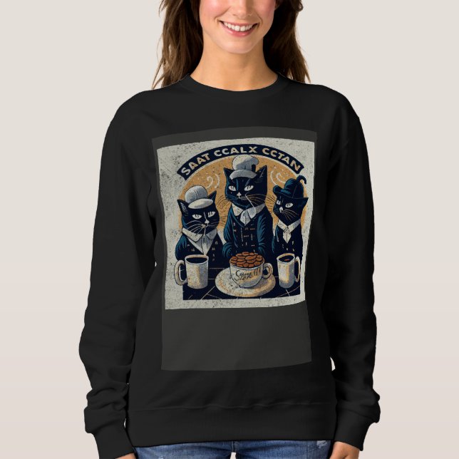Black Cat Coffee Squad T Shirt (Framsida)