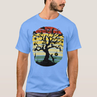 Black Cat Costume Vintage Scary Halloween Witch Ha T Shirt