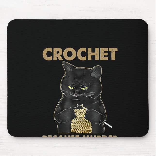 Black Cat Crochet för att mord är fel Musmatta (Framsidan)