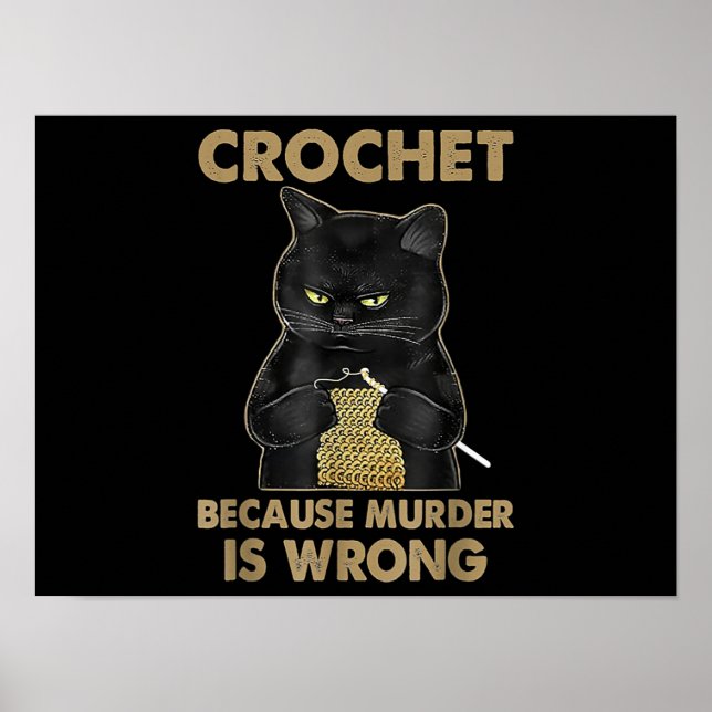 Black Cat Crochet för att mord är fel Poster (Framsidan)