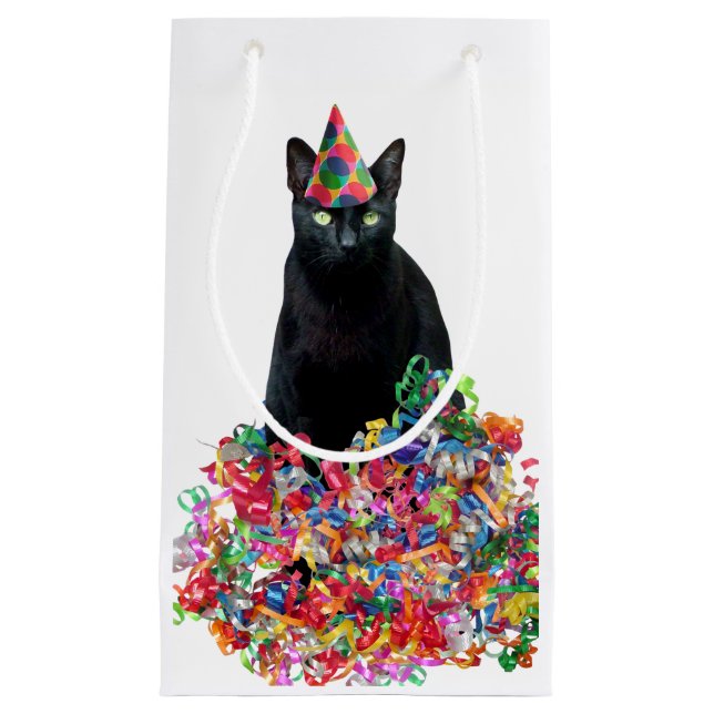 Black Cat Curly Rosett band Gift Bag (Framsidan)