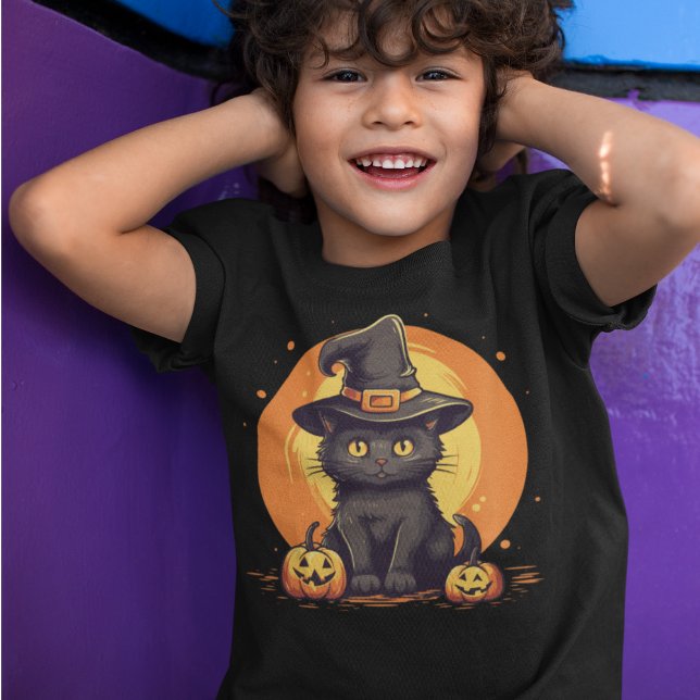Black Cat Cute Halloween T Shirt (Skapare uppladdad)