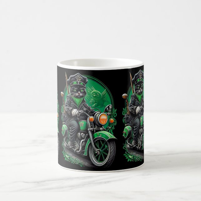 Black Cat-cykeln St. Patrick's Day Kaffemugg (Center)