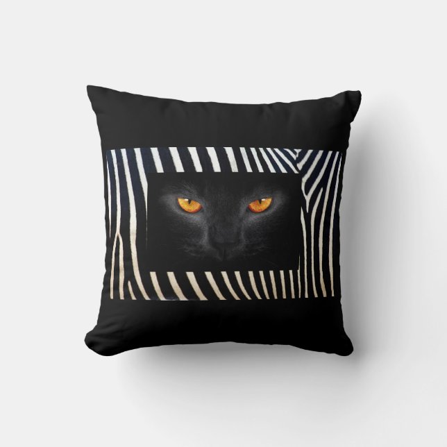 Black cat dekorativ kudde (Framsida)