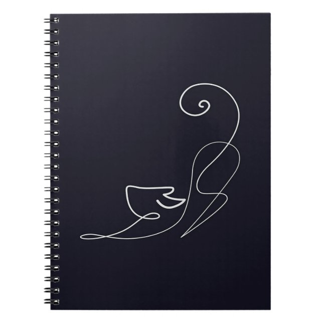 Black Cat Design | Cute Cat Anteckningsbok (Framsidan)