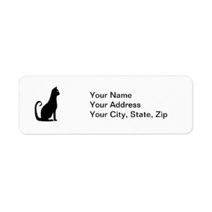 Black Cat Design Returadress Etikett
