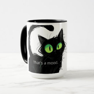 Black Cat "Det är en mood" keramisk Mugg