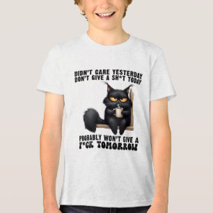 Black Cat Didnt Care igår Dont Ge a Sht Tod T Shirt