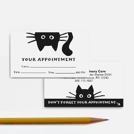 Black Cat Djuromsorg Möte Reminder Funny Visitkort