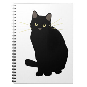 Black Cat Drawing Cute Black Cat Cat Mom Cat Lover Anteckningsbok