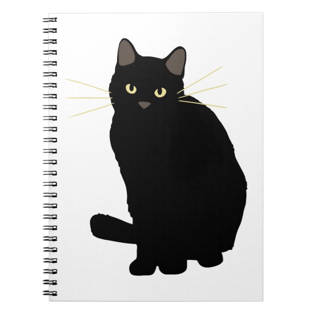 Black Cat Drawing Cute Black Cat Cat Mom Cat Lover Anteckningsbok (Framsidan)