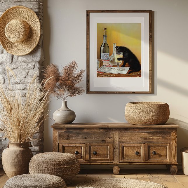 Black Cat Drinking Absinthe Poster (Skapare uppladdad)