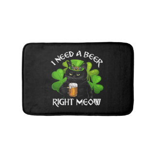 Black Cat Drinking Beer St patricks day för irländ Badrumsmatta