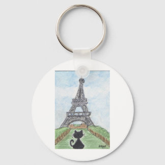 BLACK CAT EIFFEL TORN NYCKELRING