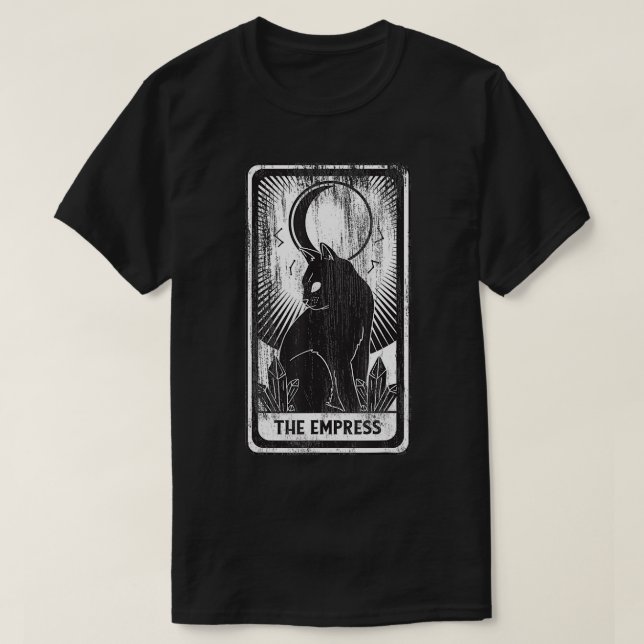 Black Cat Empress Tarot d T Shirt (Design framsida)