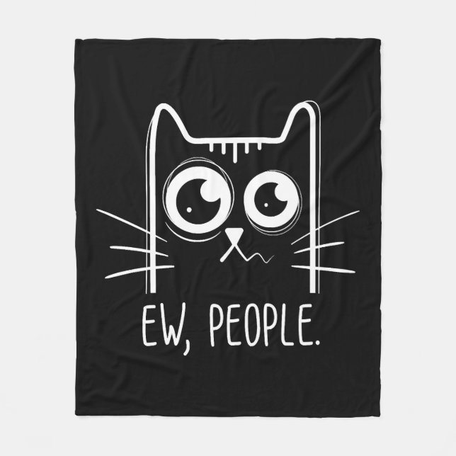 Black Cat Ew People, Cat Lover Fleecefilt (Framsidan)