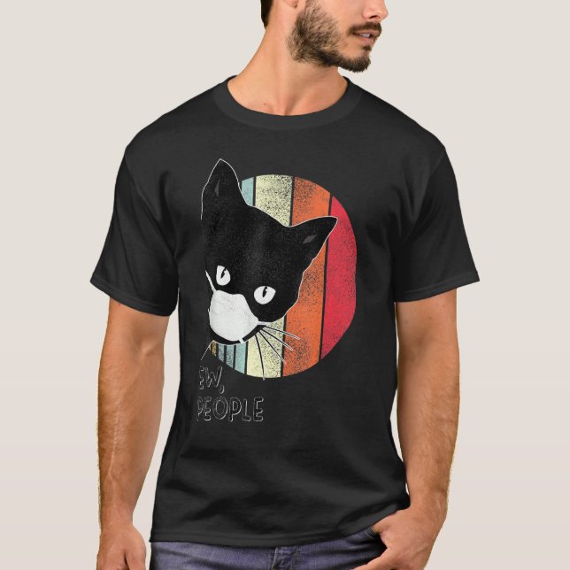 Black Cat Ew People Graphic Light Färg T Shirt (Framsida)