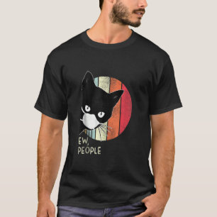 Black Cat Ew People Graphic Mörk Färg T Shirt