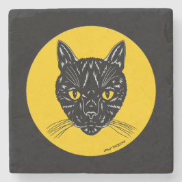 Black Cat Face Stenunderlägg