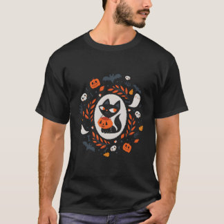 Black Cat Fall Halloween T Shirt