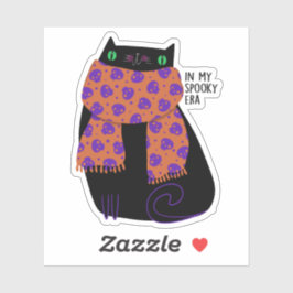 Black Cat Fall Season Halloween Spooky Cute Klistermärken
