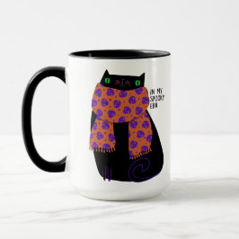 Black Cat Fall Season Halloween Spooky Cute Mugg