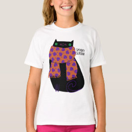 Black Cat Fall Season Halloween Spooky Cute T Shirt