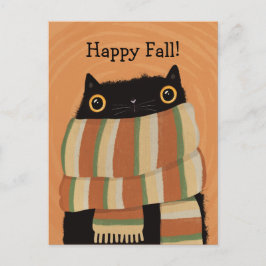 Black Cat Fall Season Happy halloween Helg Vykort