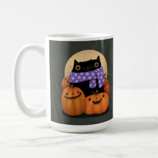 Black Cat Fall Season Happy halloween Kaffemugg