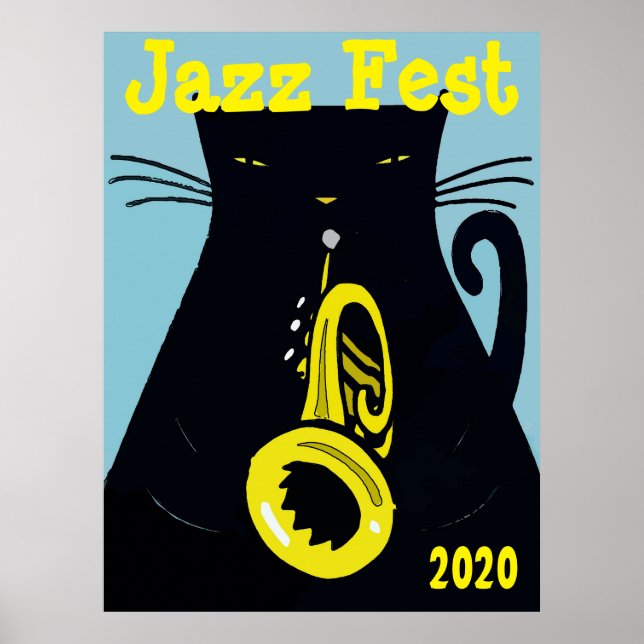 Black Cat Fest med Trumpet Poster (Framsidan)