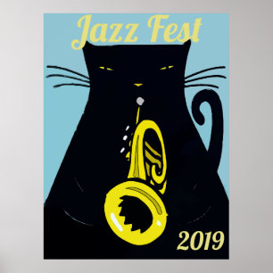Black Cat Fest med Trumpet Poster