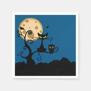 Black Cat, Fladdermus och Uggla Halloween Pappersservett