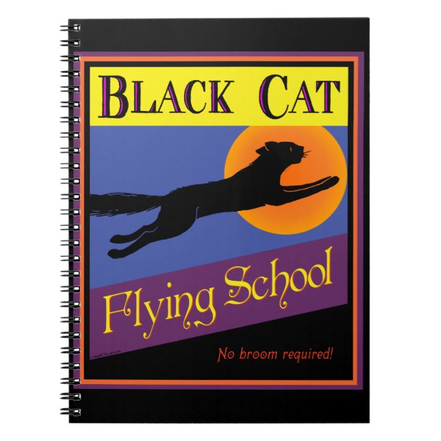Black Cat Flies School - bärbar dator Anteckningsbok (Framsidan)