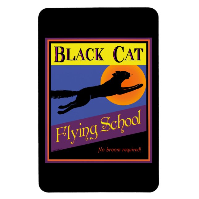 Black Cat Flies School Flexi Magnet (Vertikal)