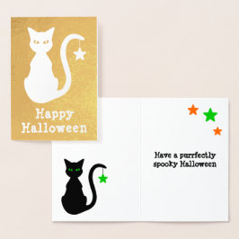 Black Cat Foil Halloween-kort Folierat Kort