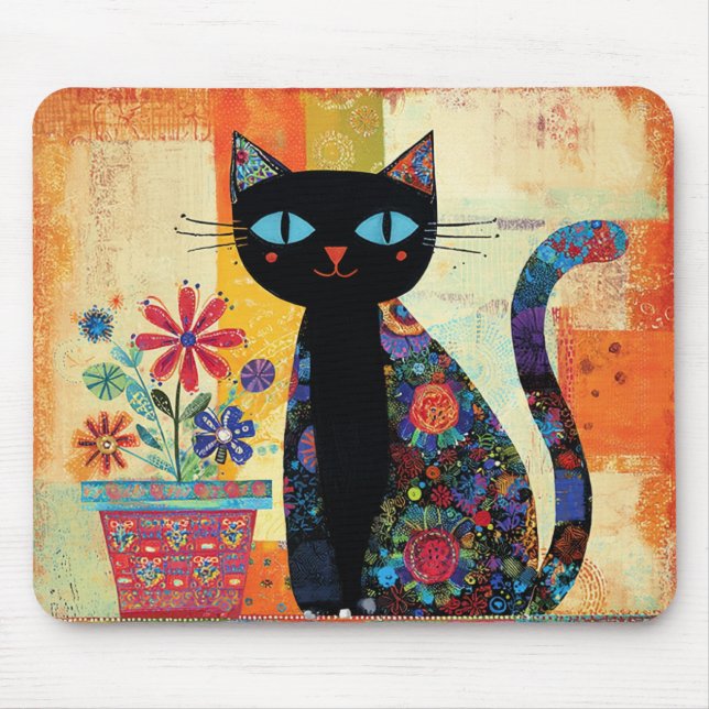 Black Cat Folk Art Musmatta (Framsidan)