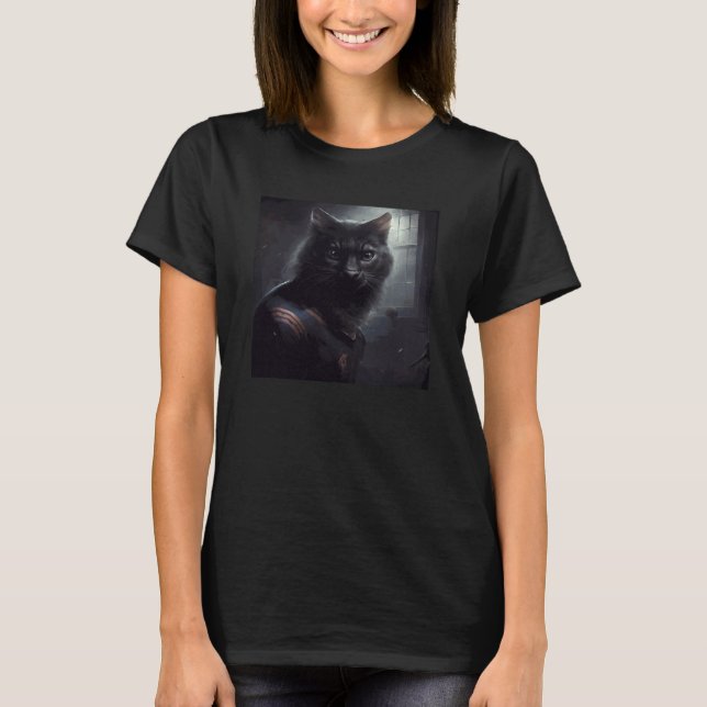 Black Cat Football Video Games T Shirt (Framsida)