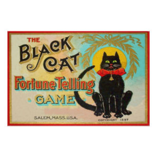 Black Cat Fortune Telling Game Fototryck