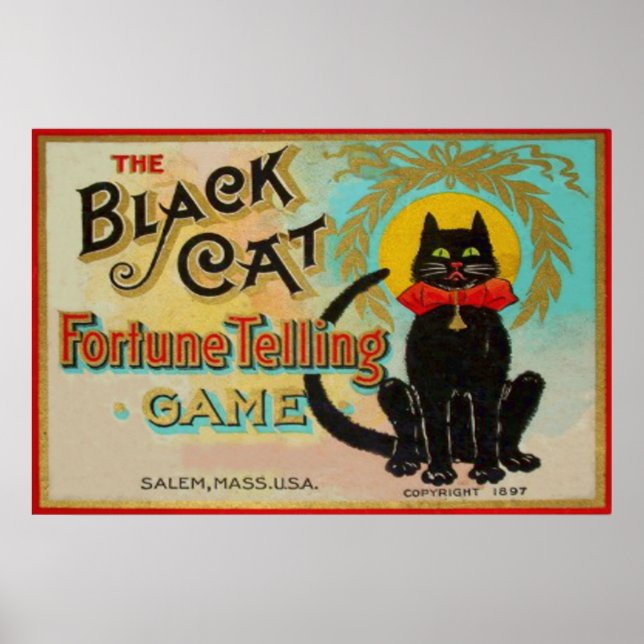Black Cat Fortune Telling Game Poster (Framsidan)