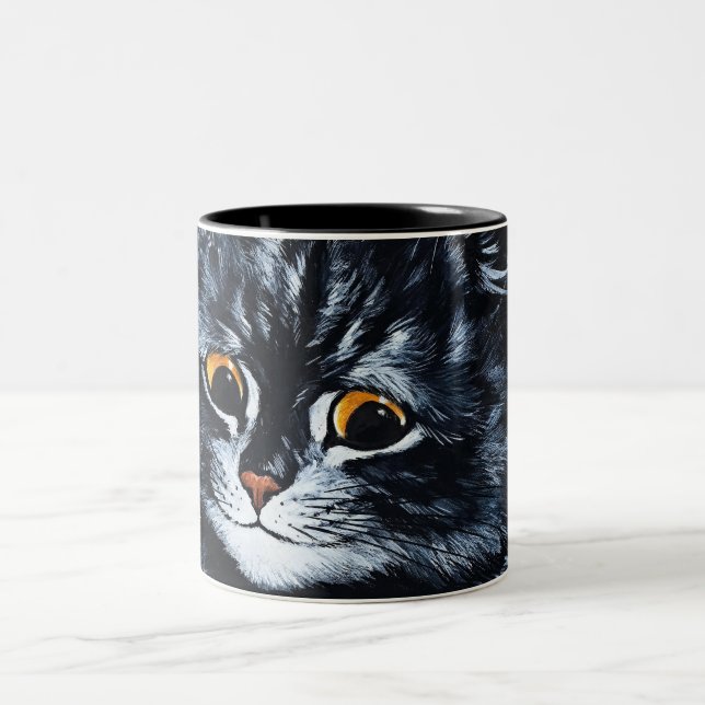 Black Cat från Louis Wain Två-Tonad Mugg (Center)