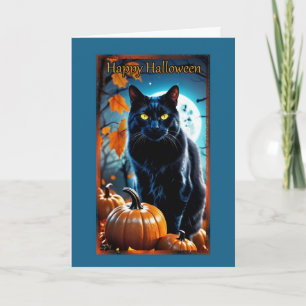 Black Cat Full Moon Halloween-kort Kort