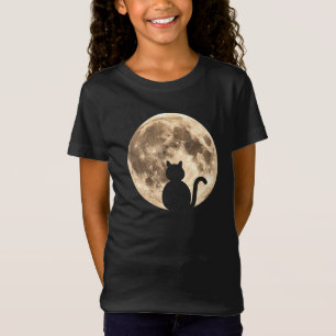 Black Cat Full Moon Silhouette T Shirt